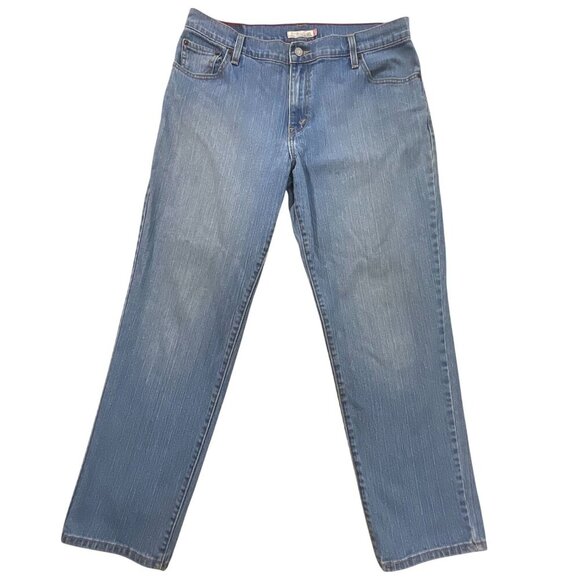 Y2K Levis 550 Jeans Womens 34x29 Vtg Relaxed Tapered Retro Blue Med Wash Mom - Picture 1 of 7